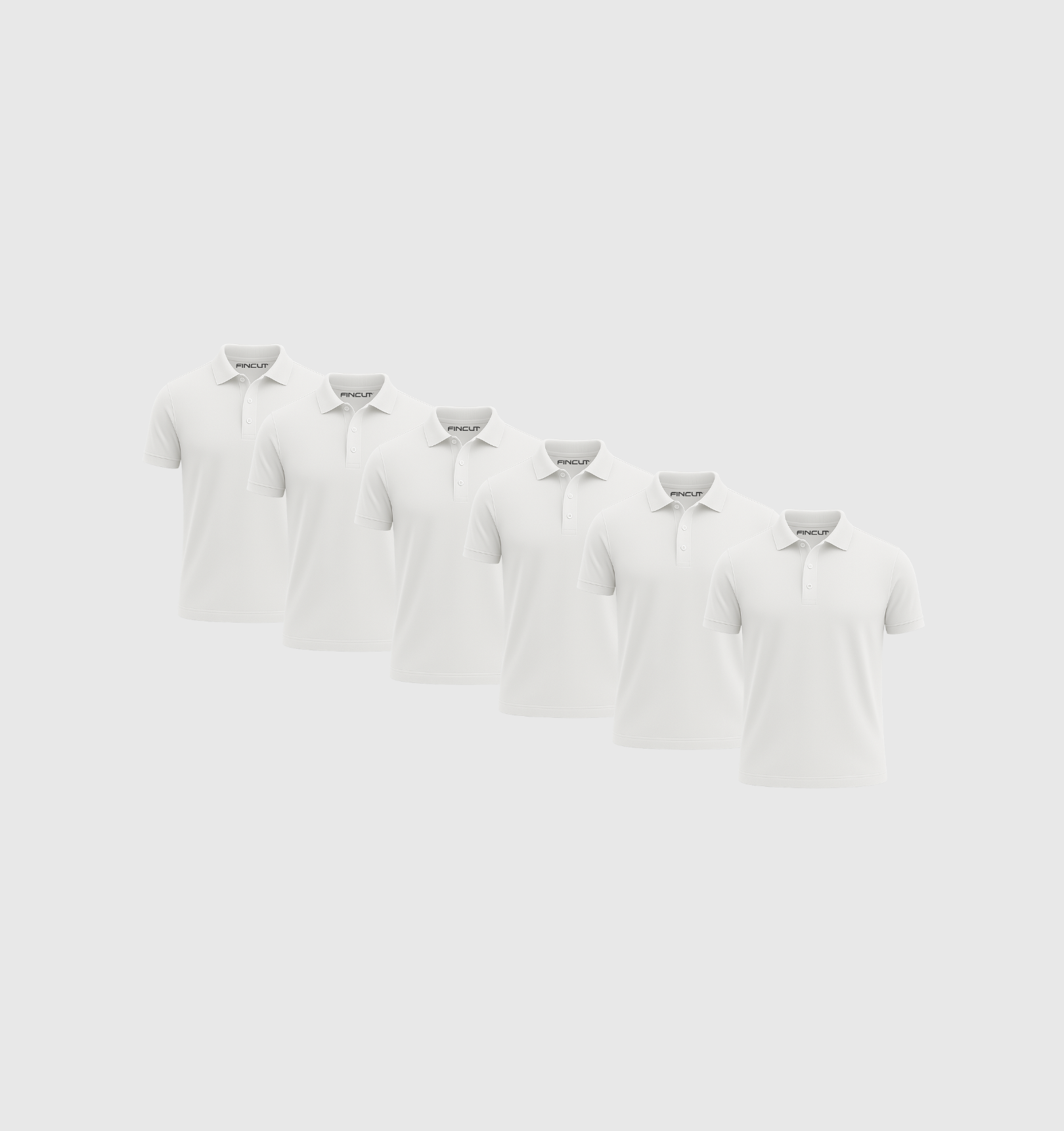 6er-Pack Poloshirts – Weiß