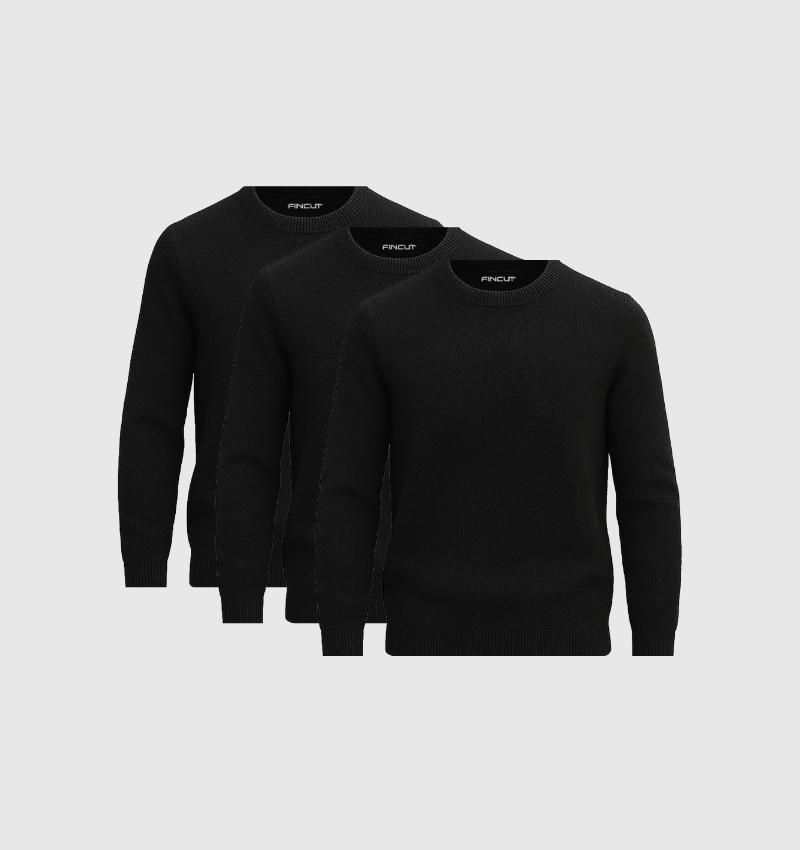 3er-Pack Pullover – Schwarz