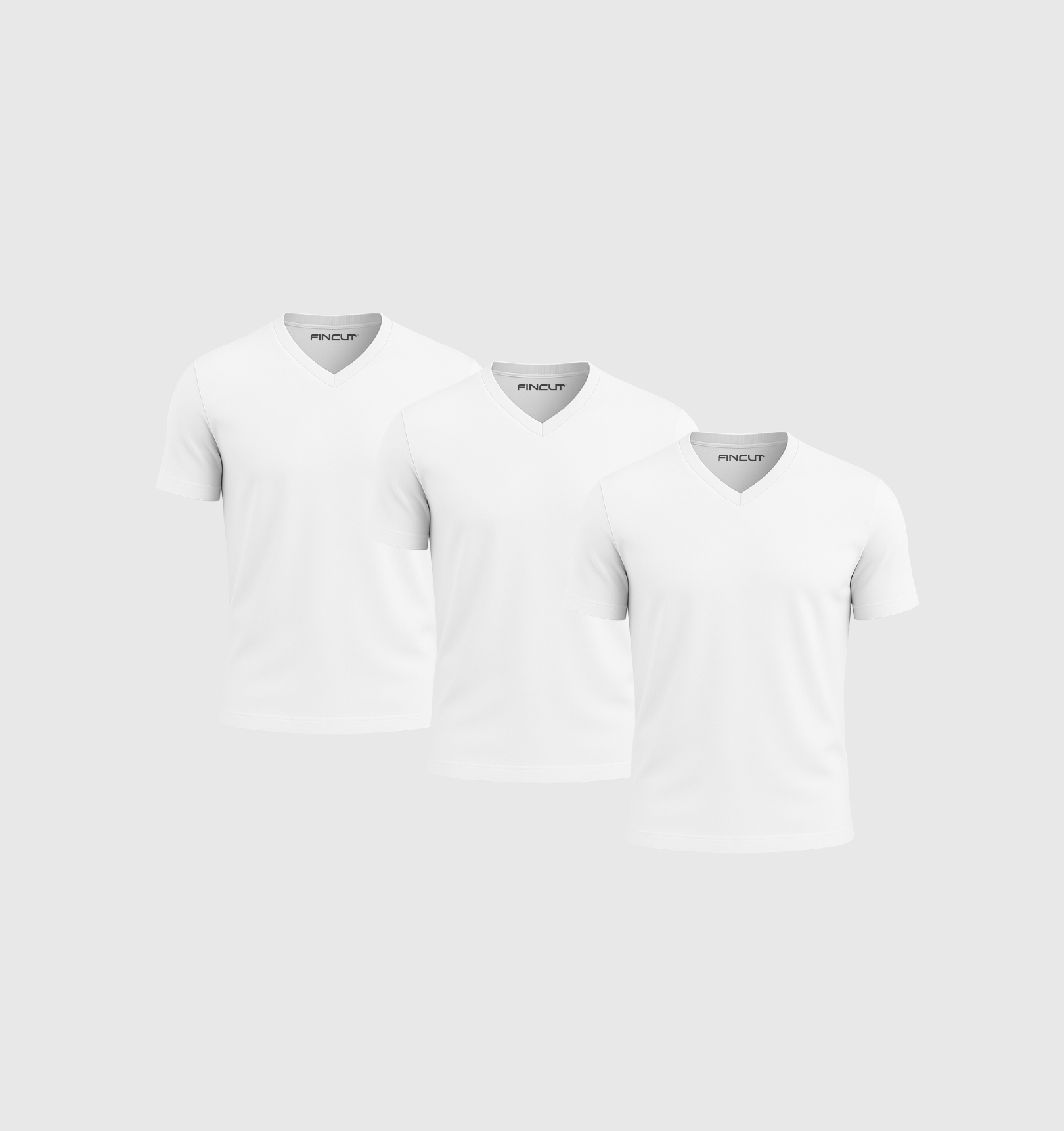 3er-Pack V-Ausschnitt-Shirts – Weiß