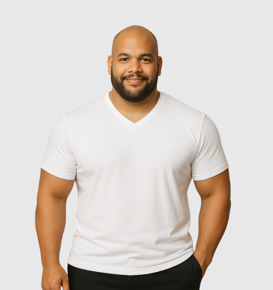 9er-Pack V-Ausschnitt-Shirts – Weiß