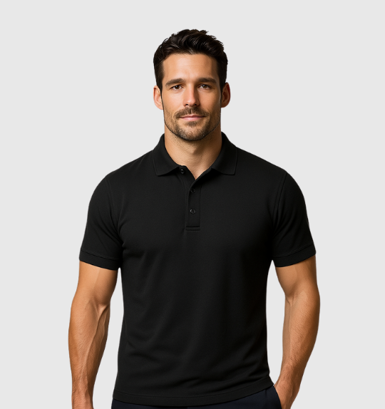 9er-Pack Poloshirts – Schwarz