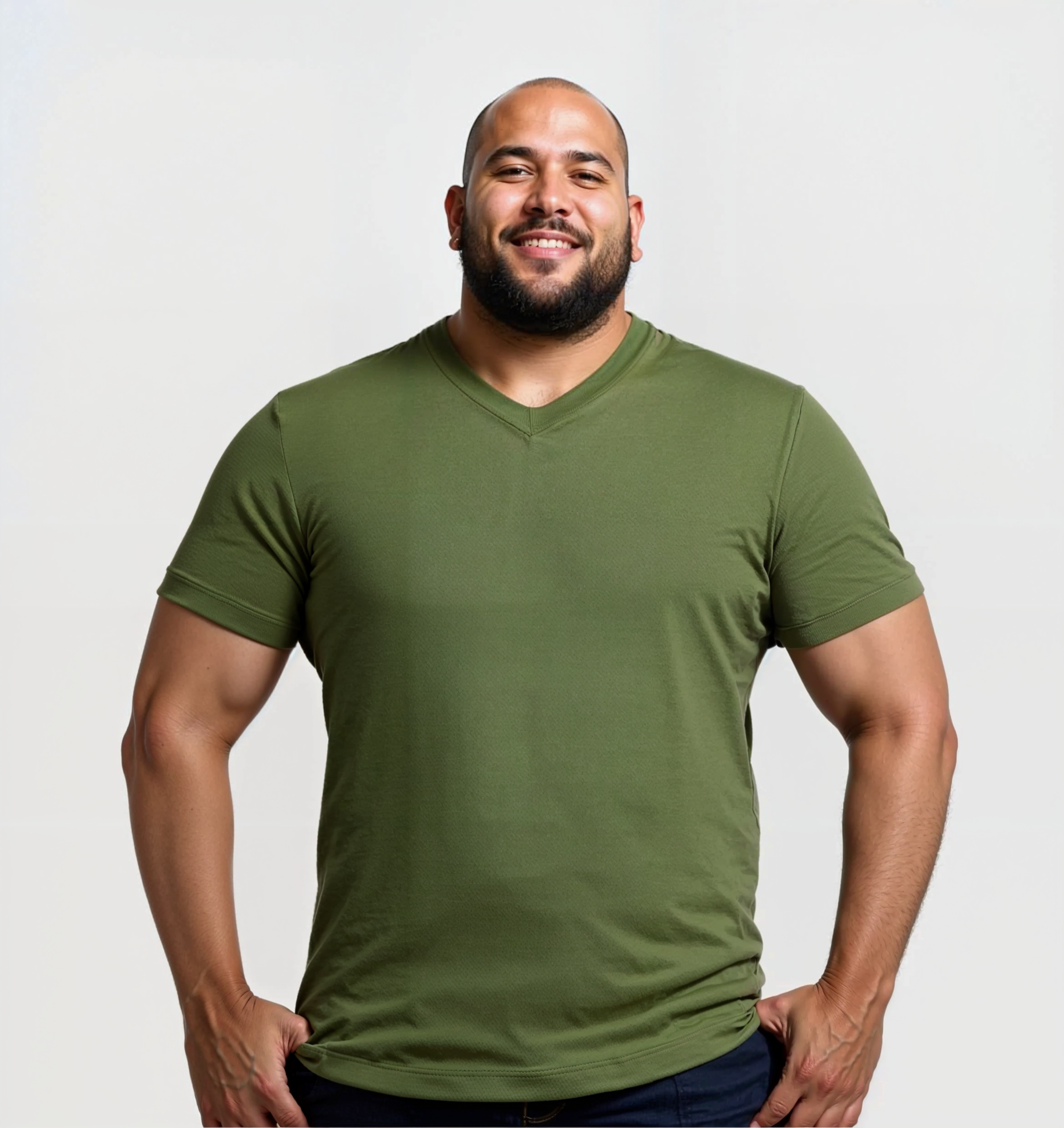 9er-Pack V-Ausschnitt-Shirts - Khaki