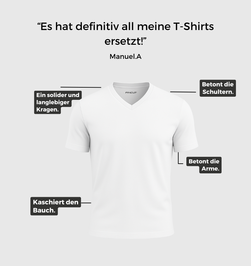 3er-Pack V-Ausschnitt-Shirts – Weiß