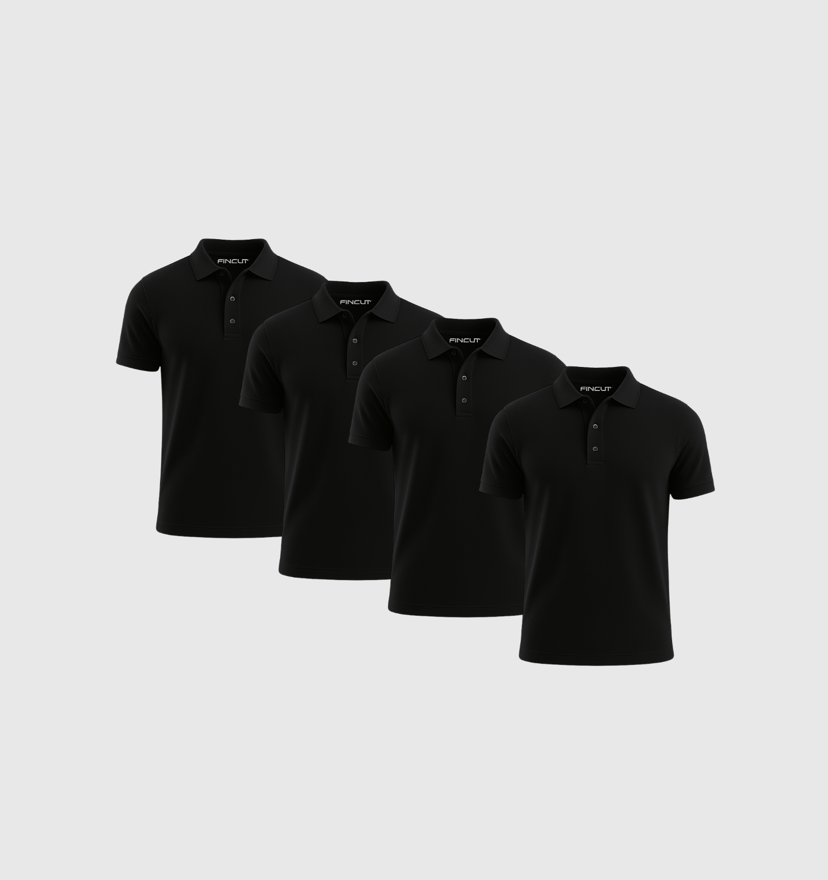 4er-Pack Poloshirts – Schwarz