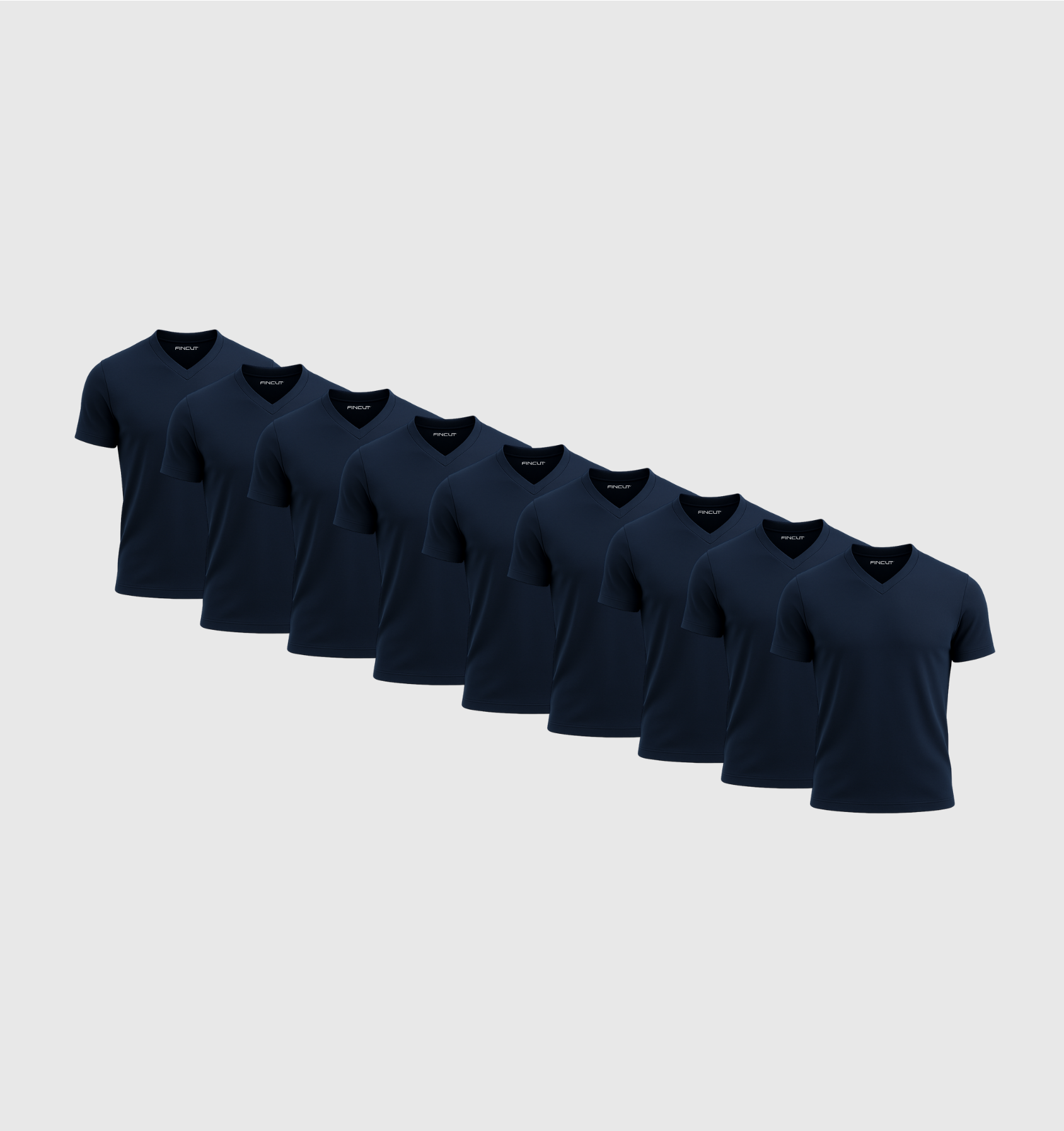 9er-Pack V-Ausschnitt-Shirts - Marineblau