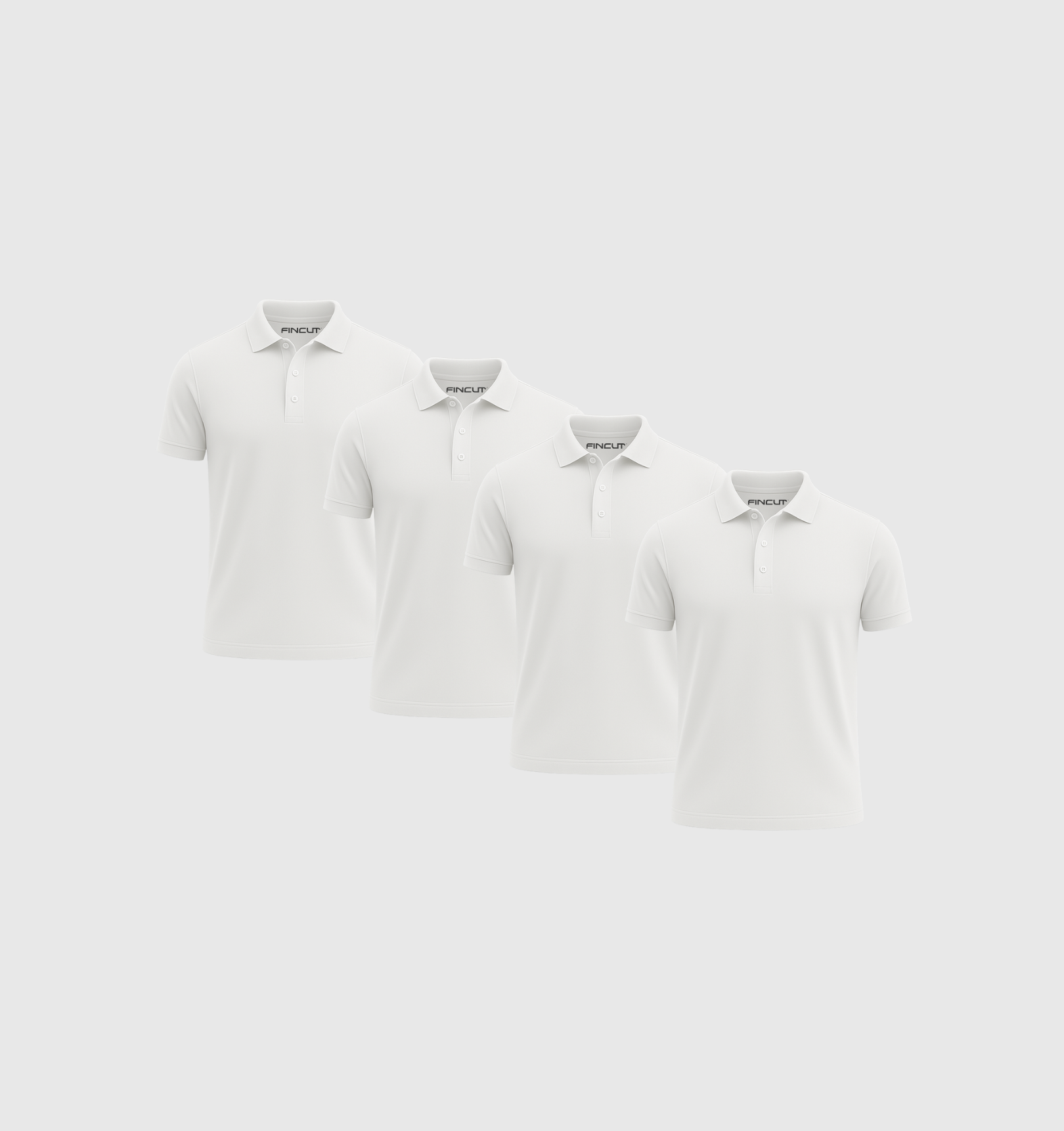 4er-Pack Poloshirts – Weiß