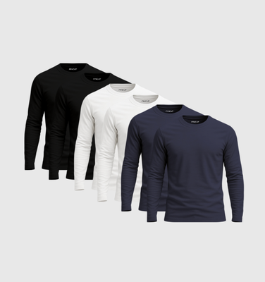 6er-Pack Langarmshirts – Essential
