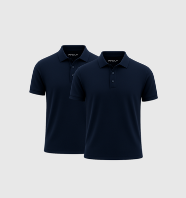 2er-Pack Poloshirts - Marineblau