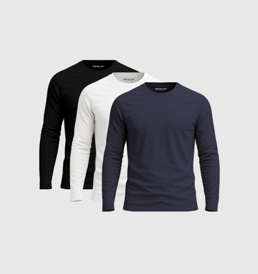 3er-Pack Langarmshirts – Essential