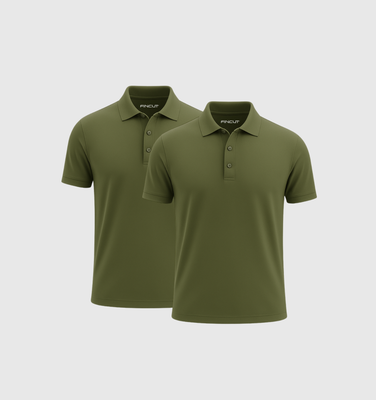 2er-Pack Poloshirts - Khaki