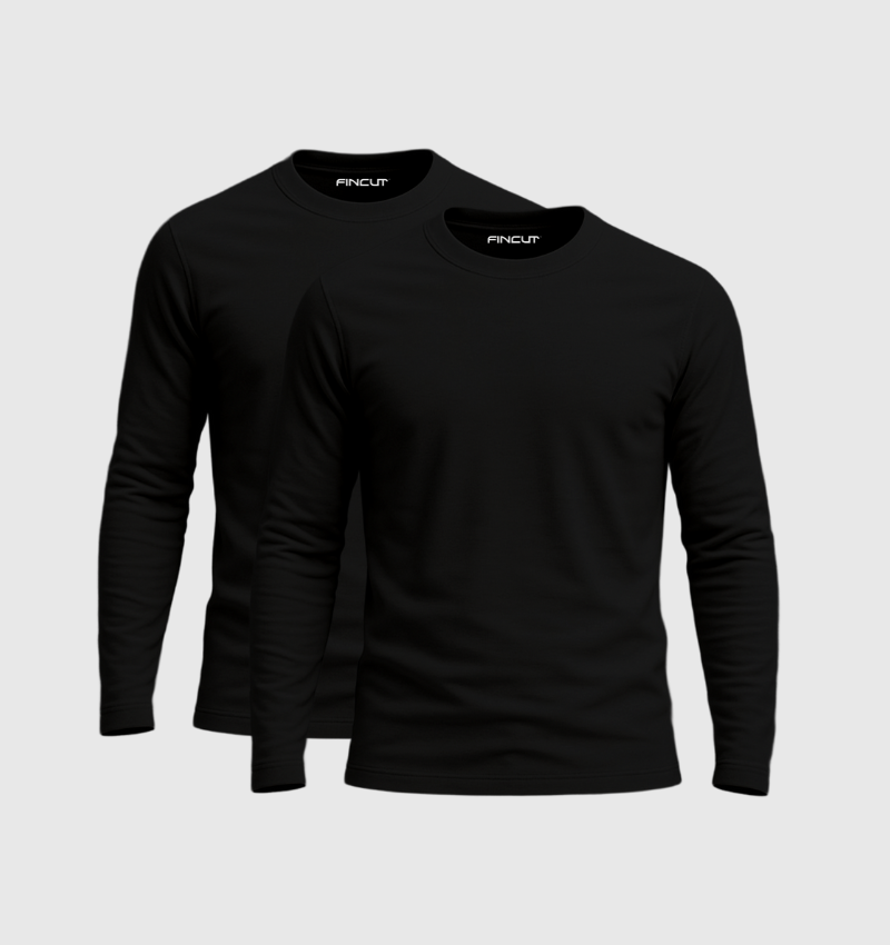 2er-Pack Langarmshirts – Schwarz