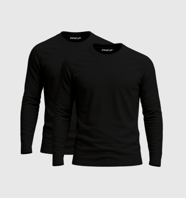 2er-Pack Langarmshirts – Schwarz