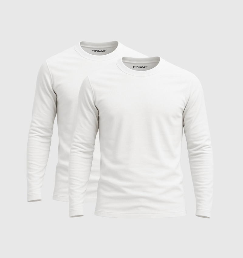 2er-Pack Langarmshirts – Weiss
