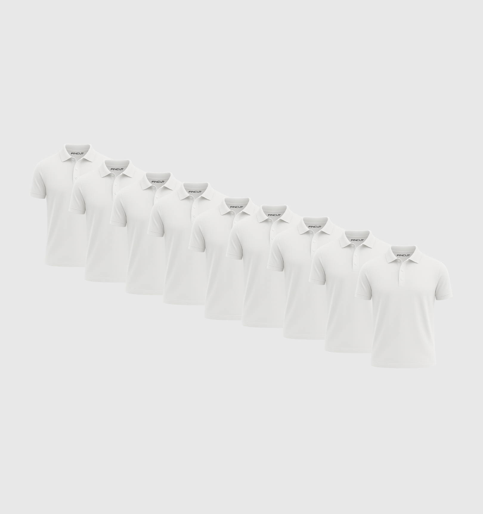9er-Pack Poloshirts – Weiß
