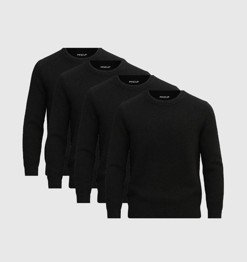 4er-Pack Pullover – Schwarz