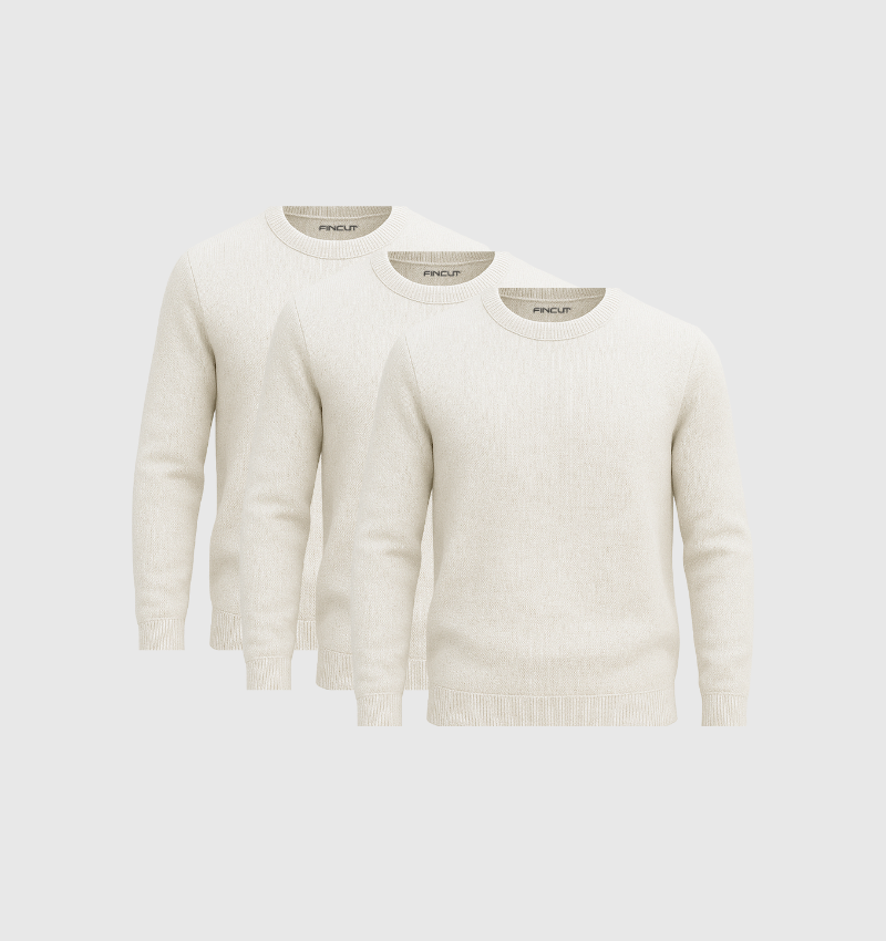3er-Pack Pullover – Weiss