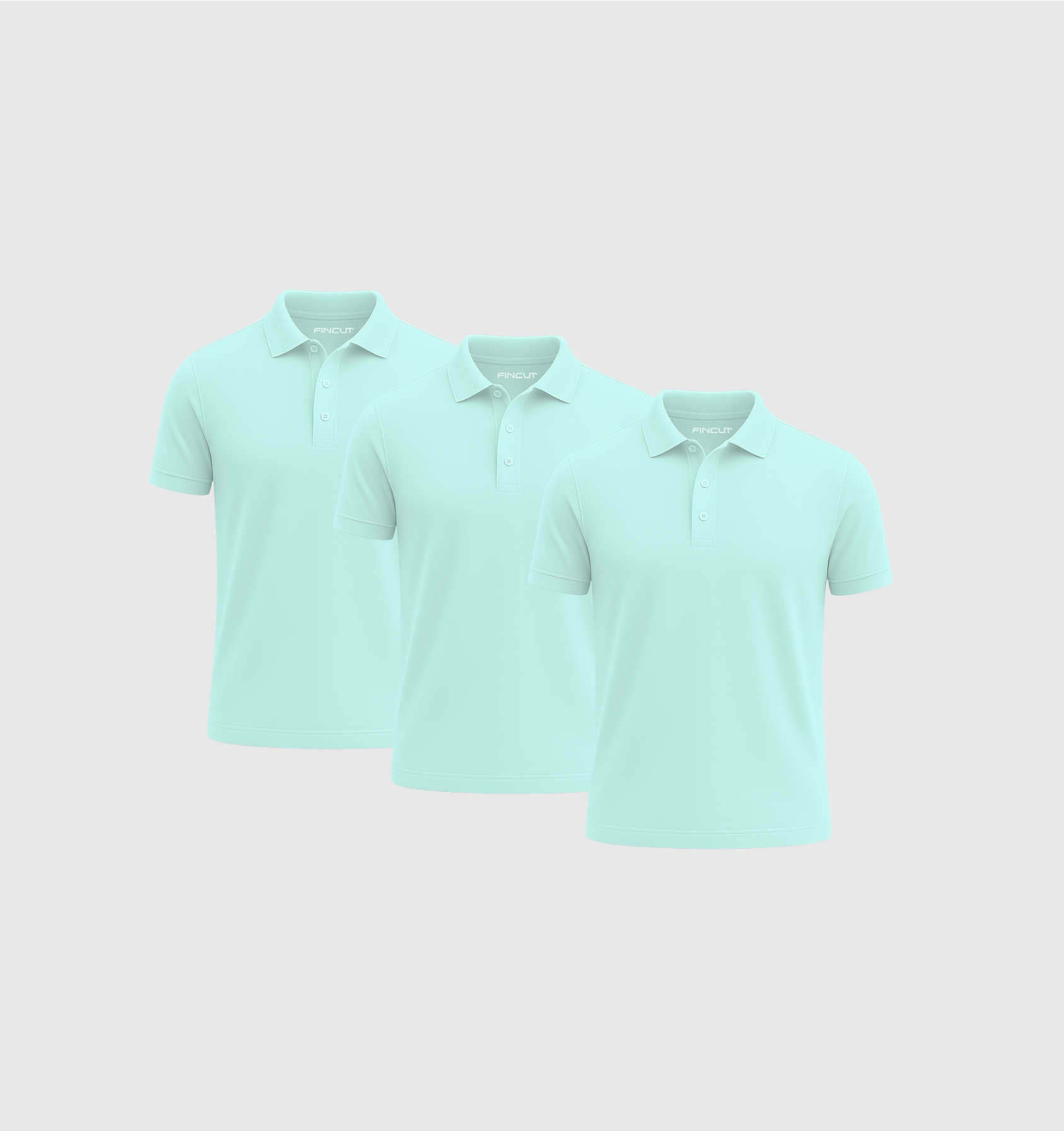 3er-Pack Poloshirts - Türkis