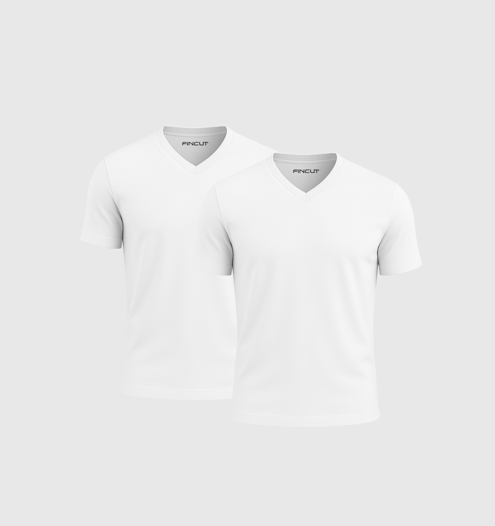 2er-Pack V-Ausschnitt-Shirts – Weiß