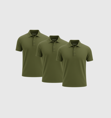 3er-Pack Poloshirts - Khaki