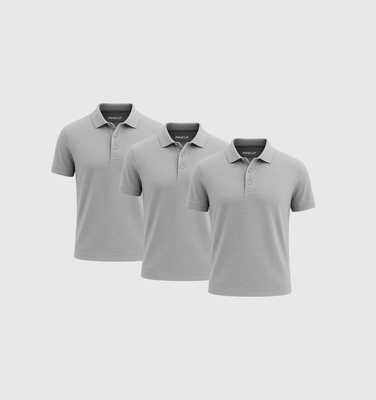 3er-Pack Poloshirts - Grau