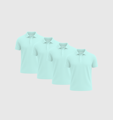 4er-Pack Poloshirts - Türkis