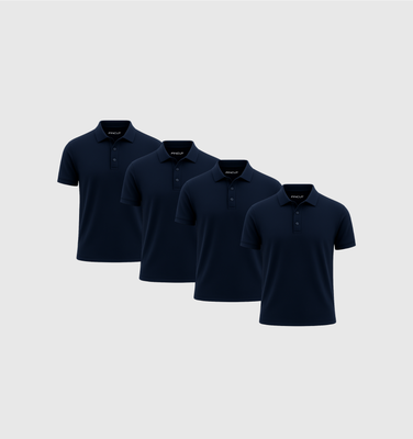 4er-Pack Poloshirts - Marineblau