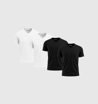 4er-Pack V-Ausschnitt-Shirts – Mix