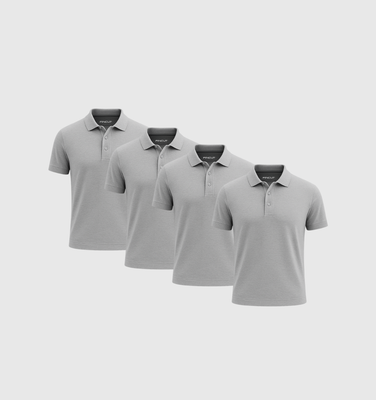 4er-Pack Poloshirts - Grau