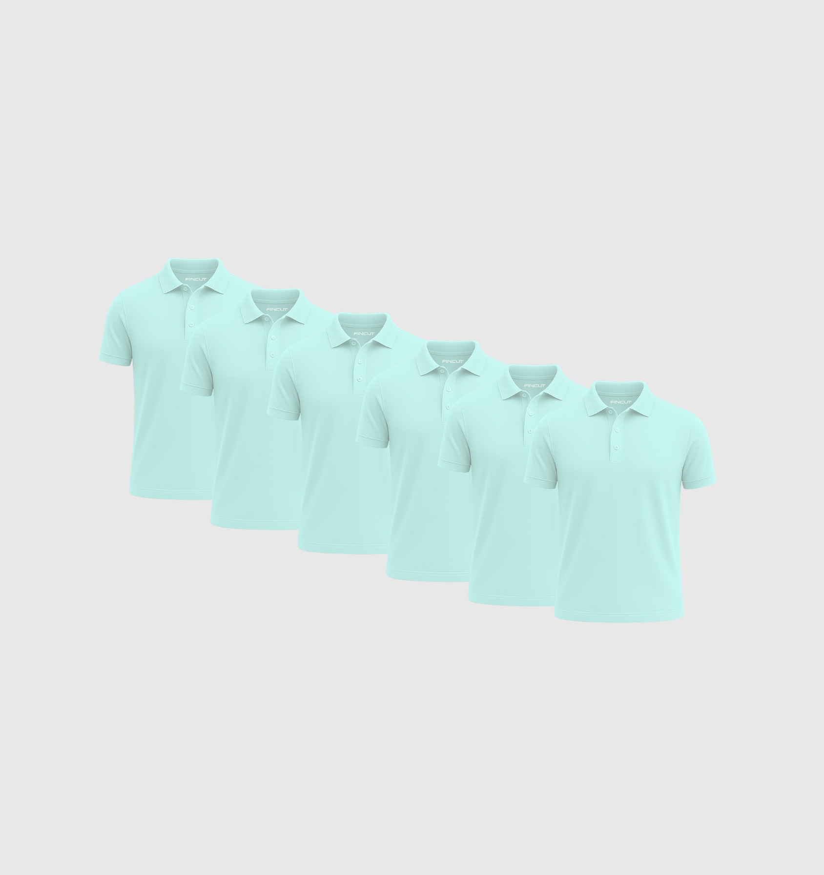 6er-Pack Poloshirts - Türkis