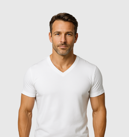 3er-Pack V-Ausschnitt-Shirts – Weiß