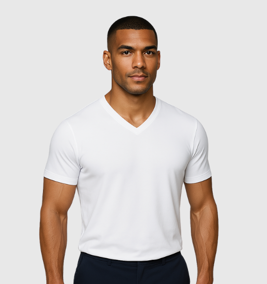 2er-Pack V-Ausschnitt-Shirts – Weiß