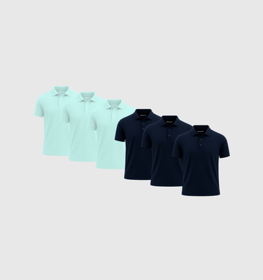 6er-Pack Poloshirts - Ozean