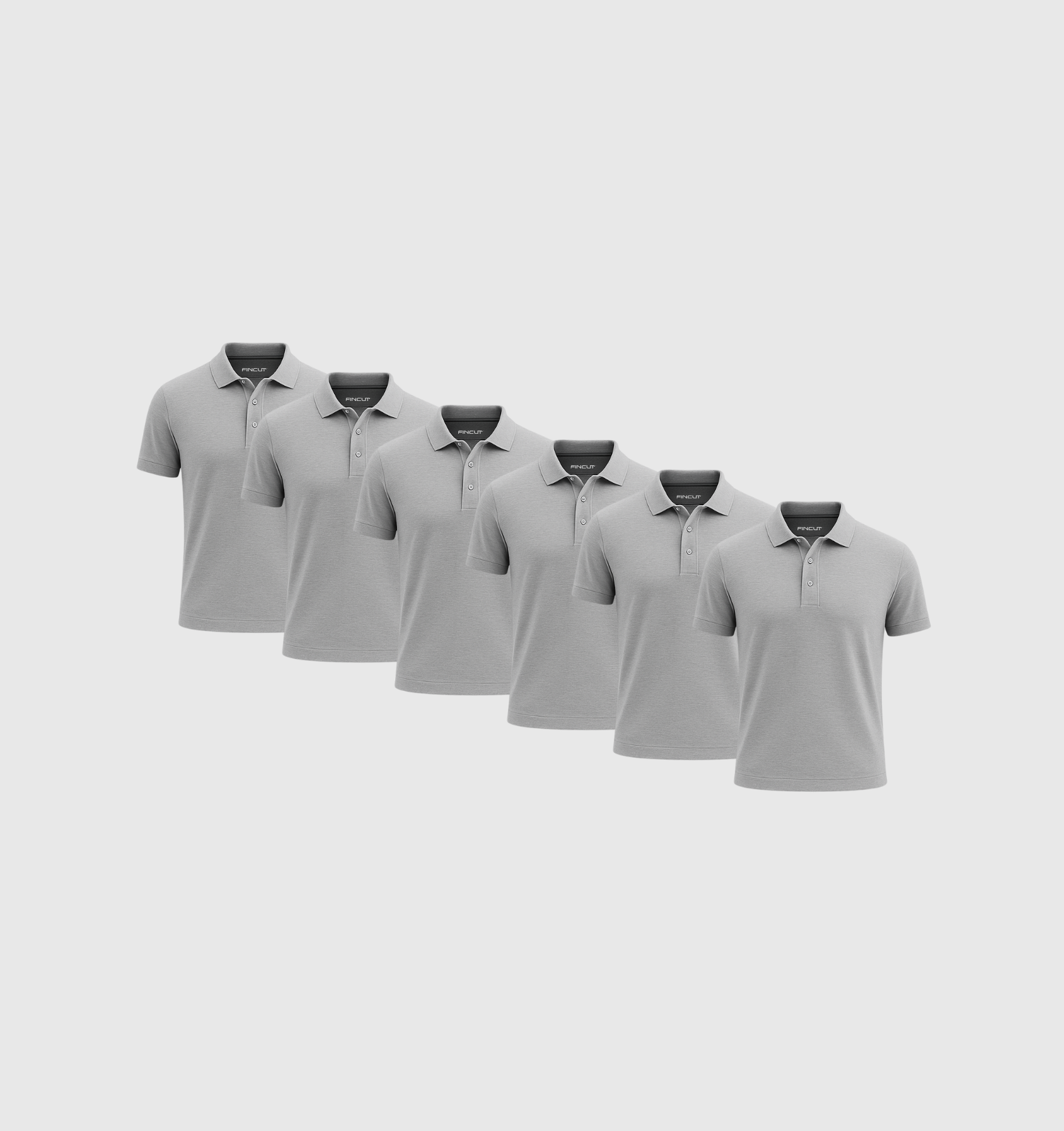 6er-Pack Poloshirts - Grau