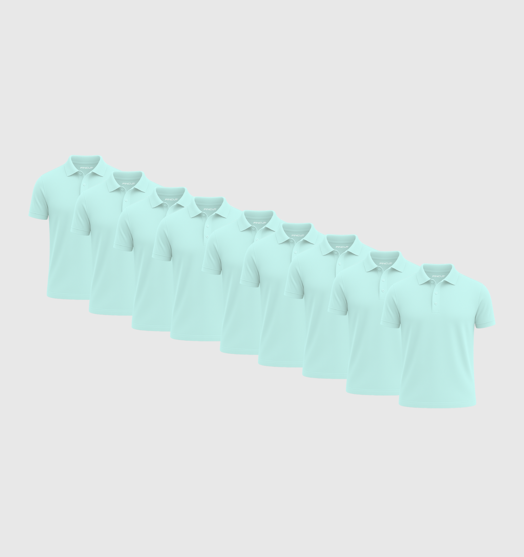 9er-Pack Poloshirts - Türkis