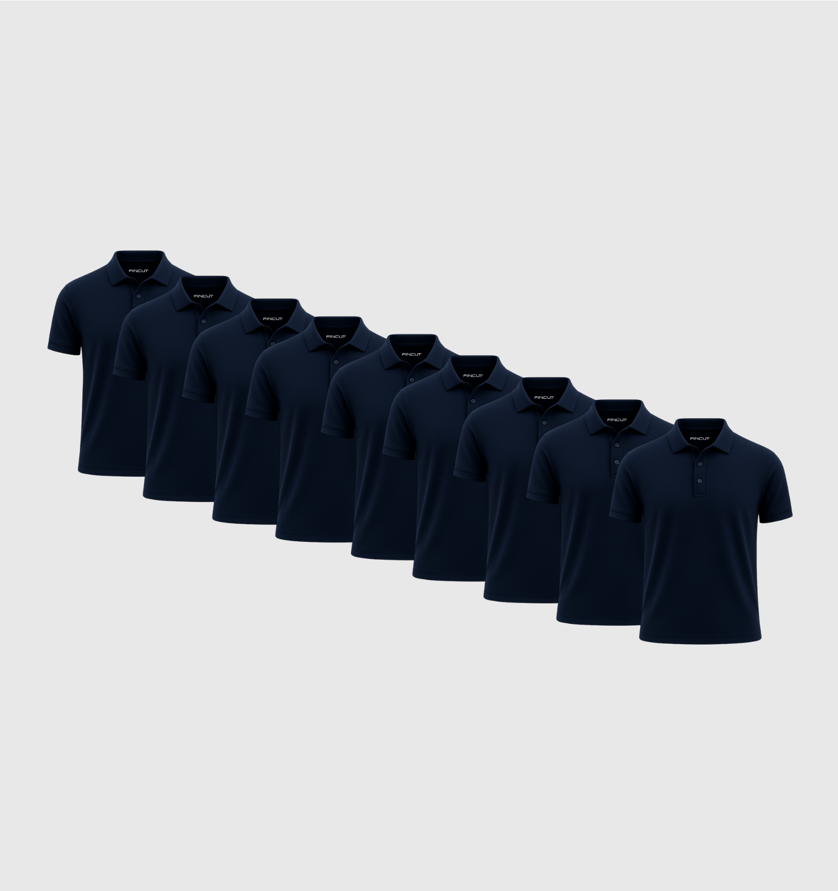 9er-Pack Poloshirts - Marineblau