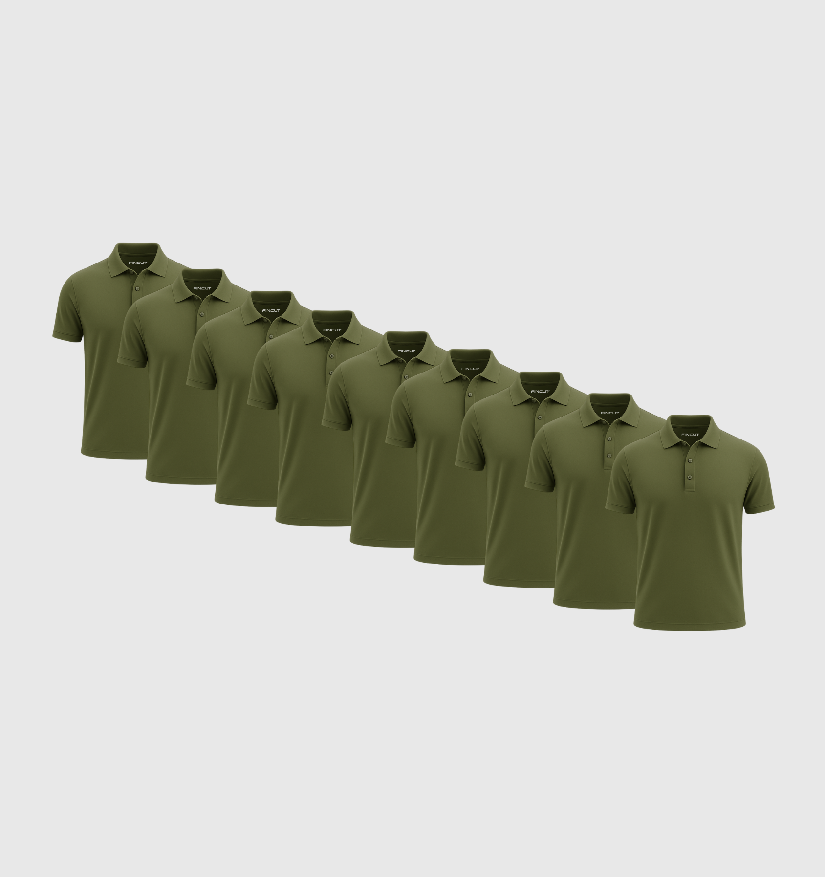 9er-Pack Poloshirts - Khaki
