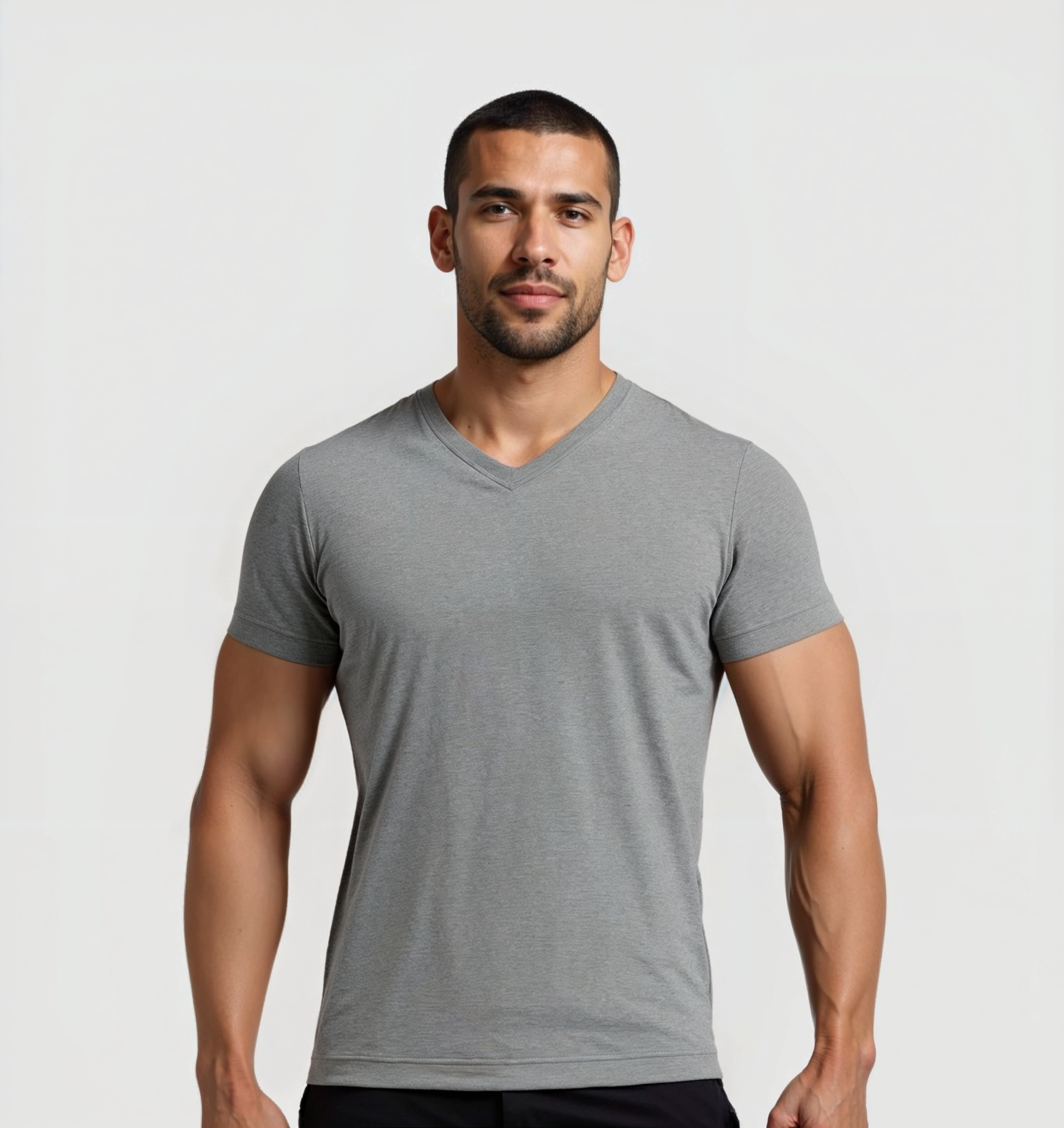 9er-Pack V-Ausschnitt-Shirts - Grau