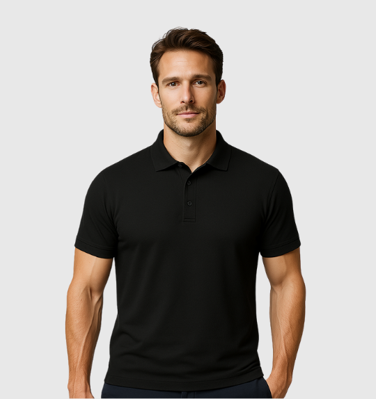 4er-Pack Poloshirts – Schwarz