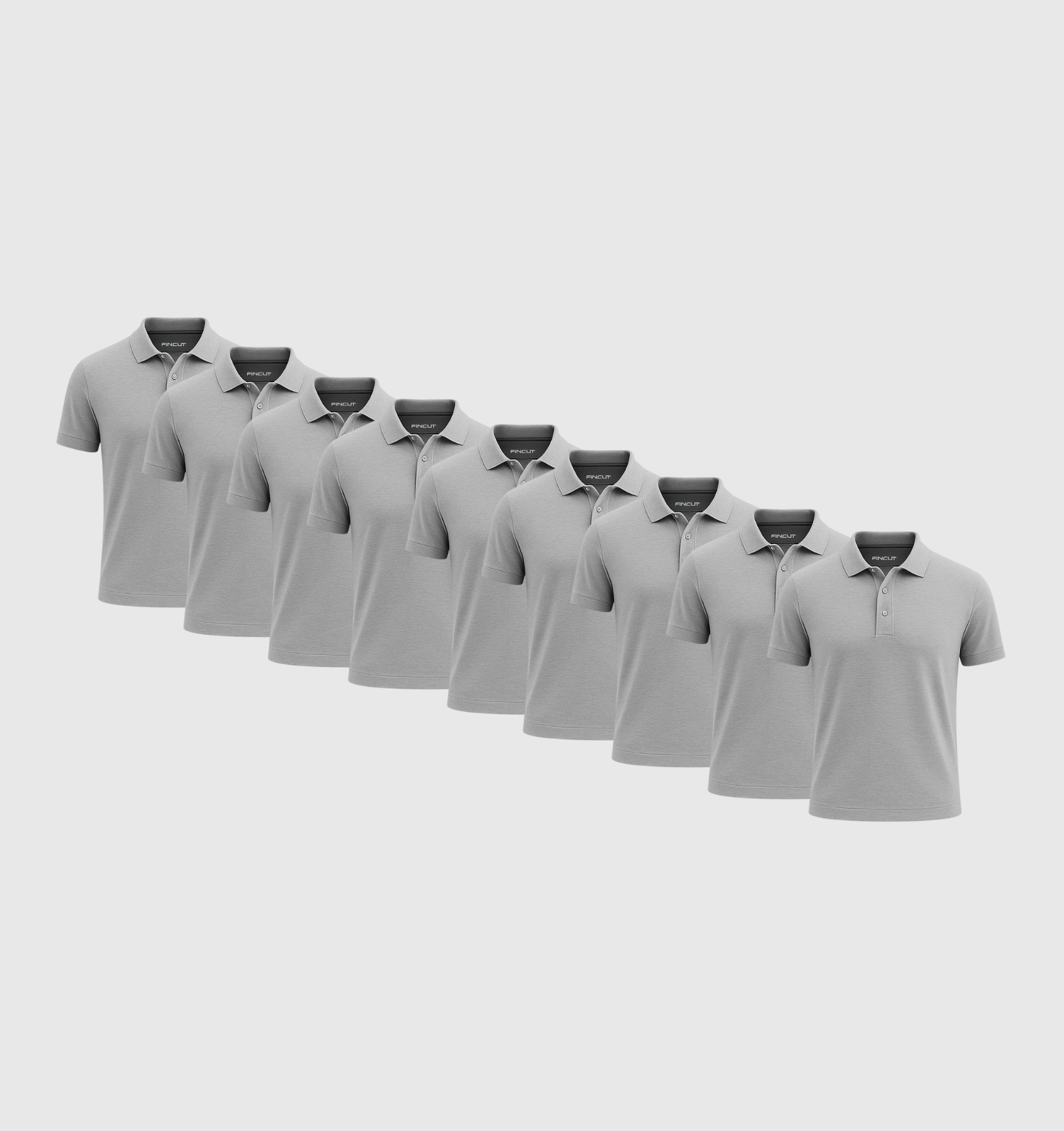 9er-Pack Poloshirts - Grau