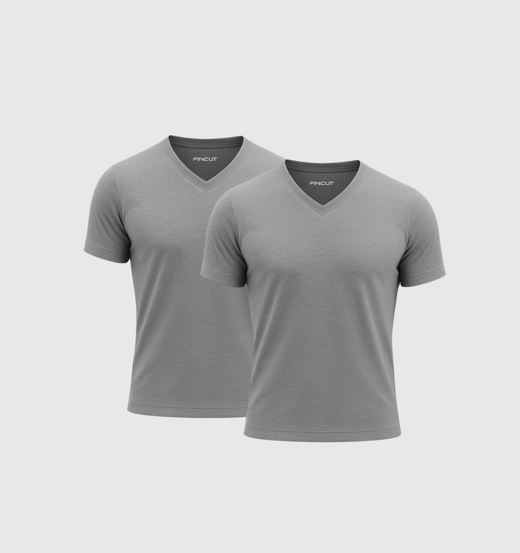 2er-Pack V-Ausschnitt-Shirts - Grau
