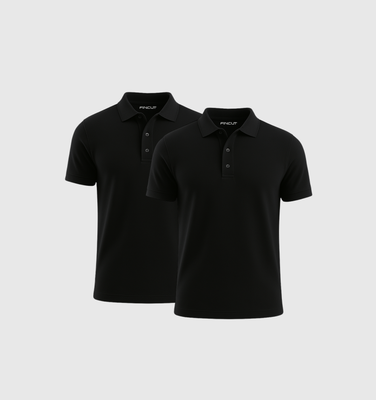 2er-Pack Poloshirts – Schwarz