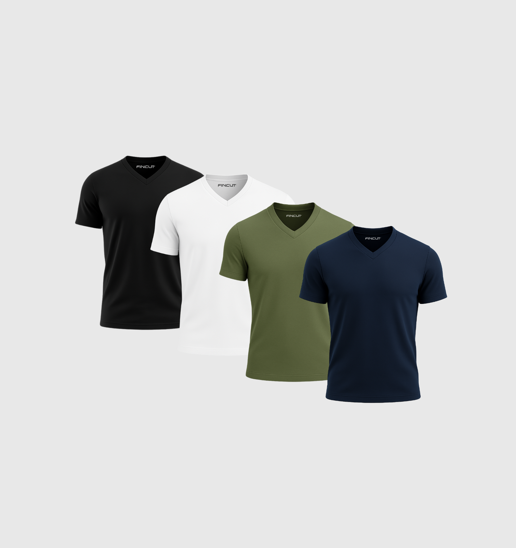4er-Pack V-Ausschnitt-Shirts - Essential