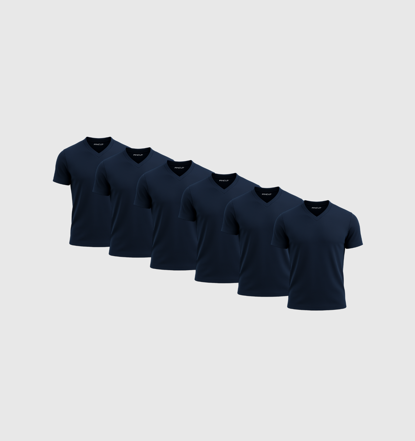 6er-Pack V-Ausschnitt-Shirts - Marineblau