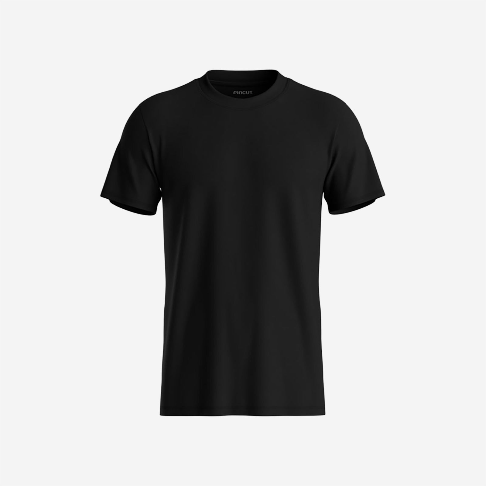 Men's premium black tech T-shirt front view