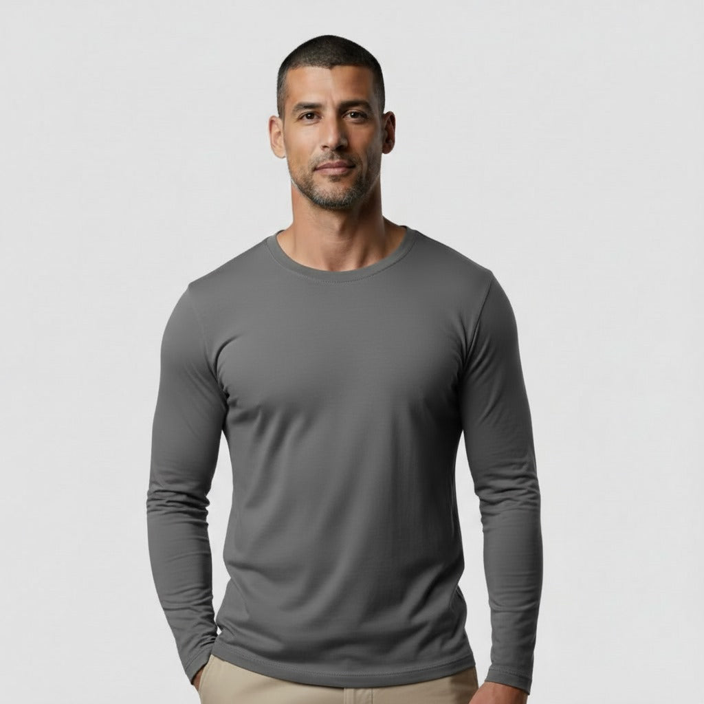4er-Pack Langarmshirts – Grau